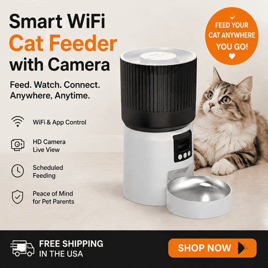 Smart Cat Feeder with Camera & App Control – Feed Your Pet Anytime, Anywhere