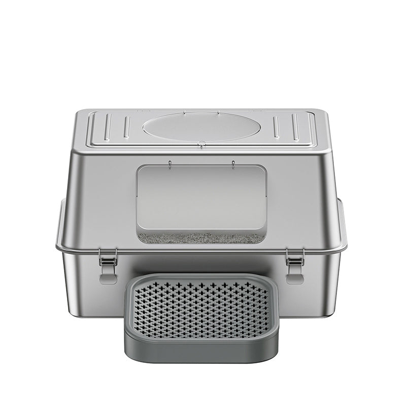 Extra Large Stainless Steel Cat Litter Box for Indoor Cats