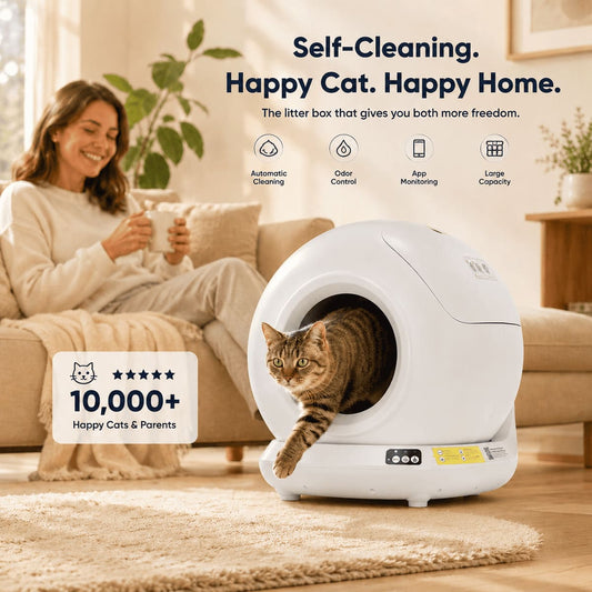 Self-Cleaning Automatic Cat Litter Box for Multiple Cats